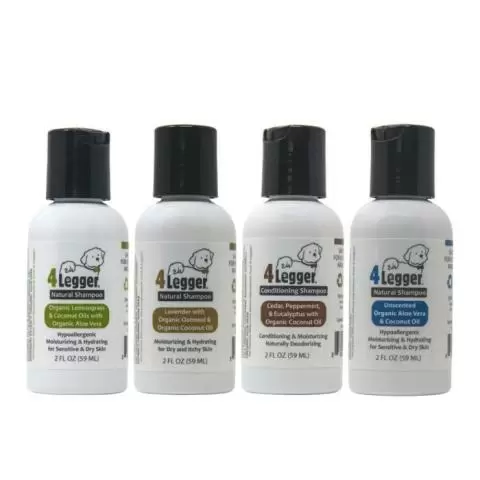 4 Legger Organic Organic Dog Shampoo. Pack of 4 samples