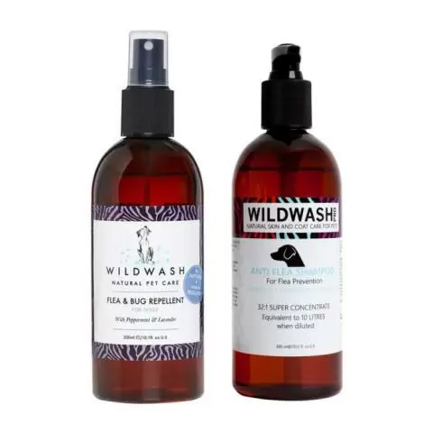WildWash Flea Bug Duo Shampoo and Spray for dogs flea and tick repellent