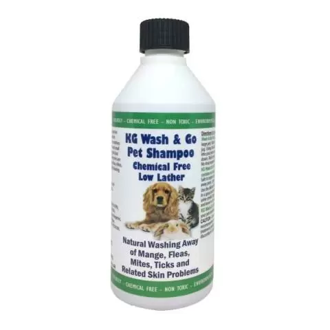 KG Wash Go Pet Shampoo effective on mange fleas ticks mites and itchy skin 250ml