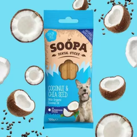 Soopa Dog Dental Sticks Coconut and Chia Seed 4 pack