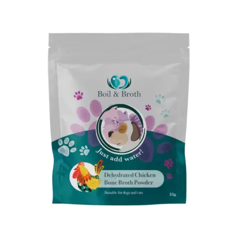 Chicken broth top for dehydrated dog