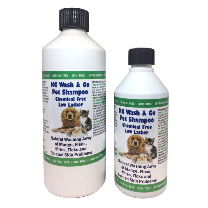 KG Wash Go Pet Shampoo effective on mange, fleas, ticks, mites