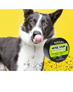 The Holistic Hound Mitee Stuff with dog