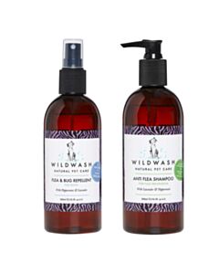Wildwash Flea & Bug Repellent and Anti-Flea Spray Combo