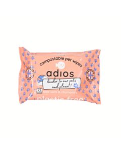 Adios Compostible Pet Wipes - Pack of 25