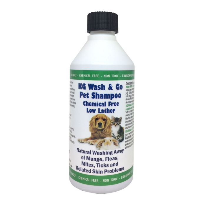 KG Wash Go Pet Shampoo effective on mange fleas ticks mites and itchy skin