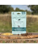 Innocent Hound Puppy Training Treats with ingredients and product 70g