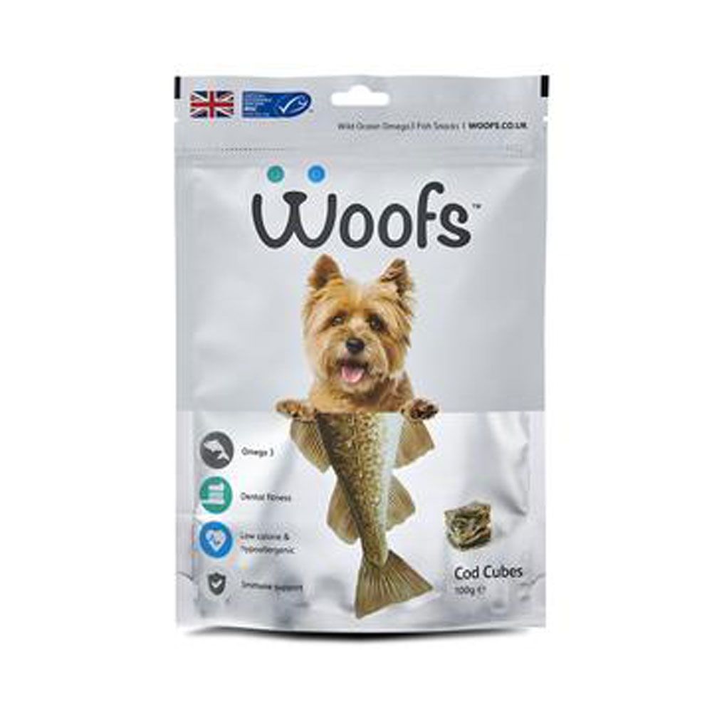 Woofs Cod Cubes 100g