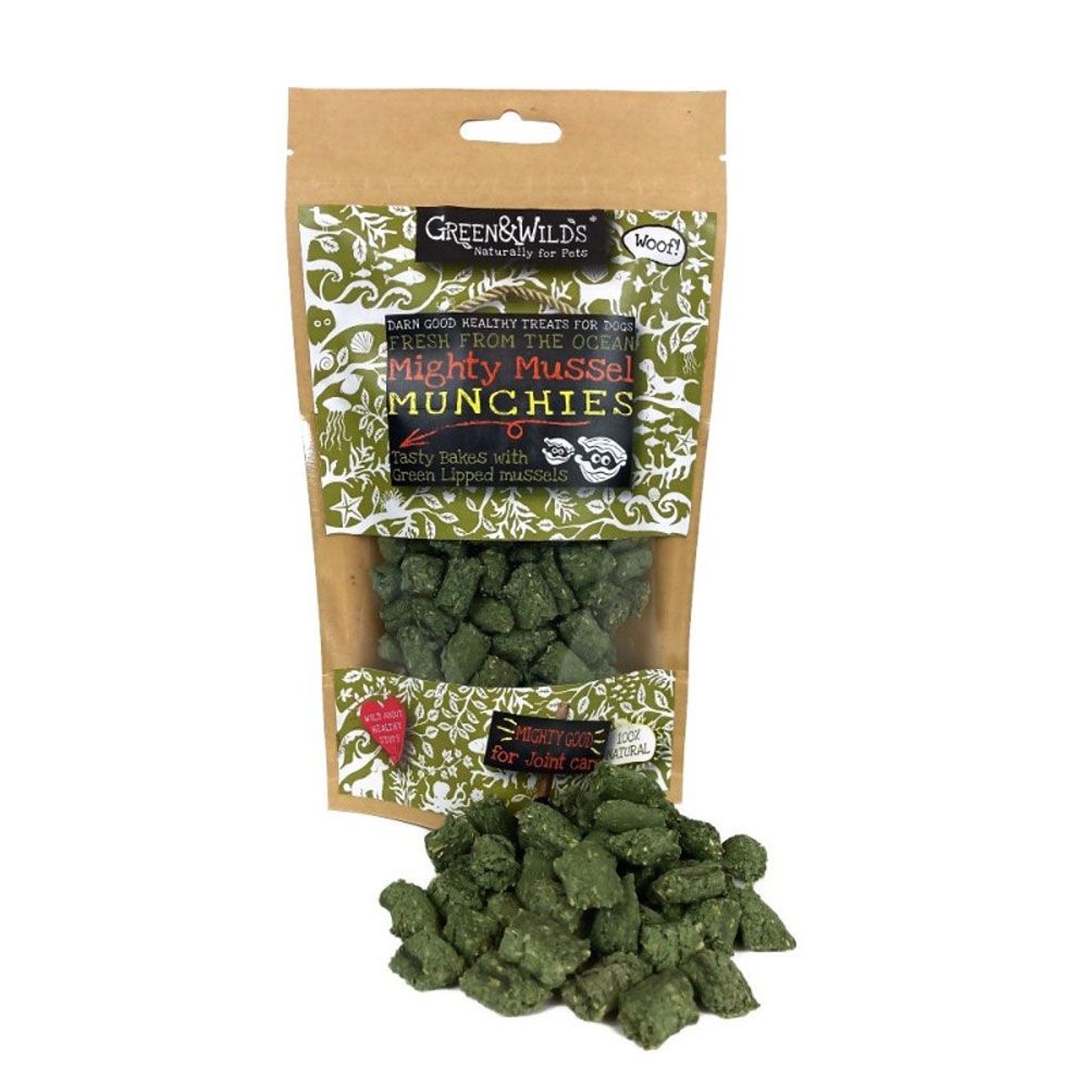 Green Wild s Mighty Mussel Munchies for Dogs 130g
