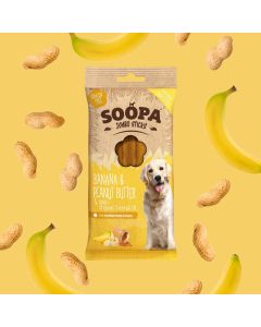 Soopa Jumbo Dental Sticks for Dogs Banana & Peanut Butter