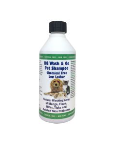 Natural Enzymes KG Wash & Go Pet Shampoo effective on mange, fleas, ticks, mites and itchy skin