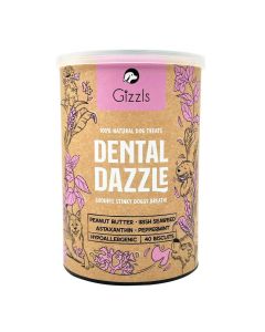 Gizzls Botanicals Dental Dazzle Dog Treats - 40 biscuits