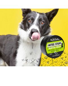 The Holistic Hound Mitee Stuff with dog