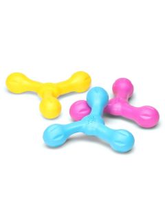 West Paw Zogoflex Echo Skamp in Dandelion Yellow, Aqua and Hot Pink